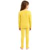 Unisex Kids Solid Color Thermal Underwear Set Round Neck Long Sleeve Top Elastic Waistband Leggings Sleepwear Loungewear