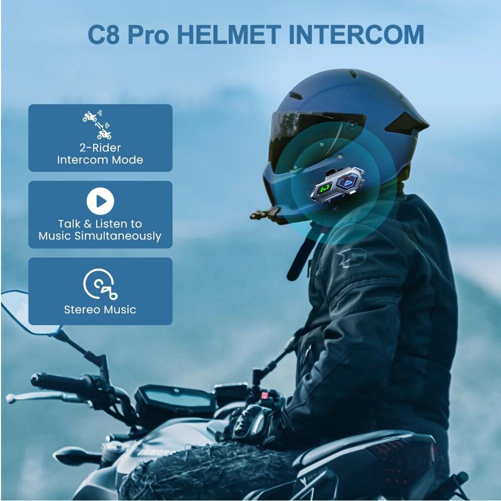 1/2Pcs Motorcycle Helmet Intercom Bluetooth Headset Wireless Interphone Intercomunicador Waterproof Handsfree Call Headphone
