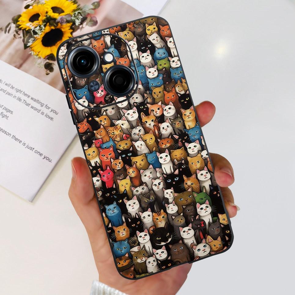 Чехол для телефона Tecno Spark GO 1 / Spark GO 2025 / Pop 9 Крутой Мультяшный Дракон Космонавт Милый Кот Funda Мягкий Черный Силикон
