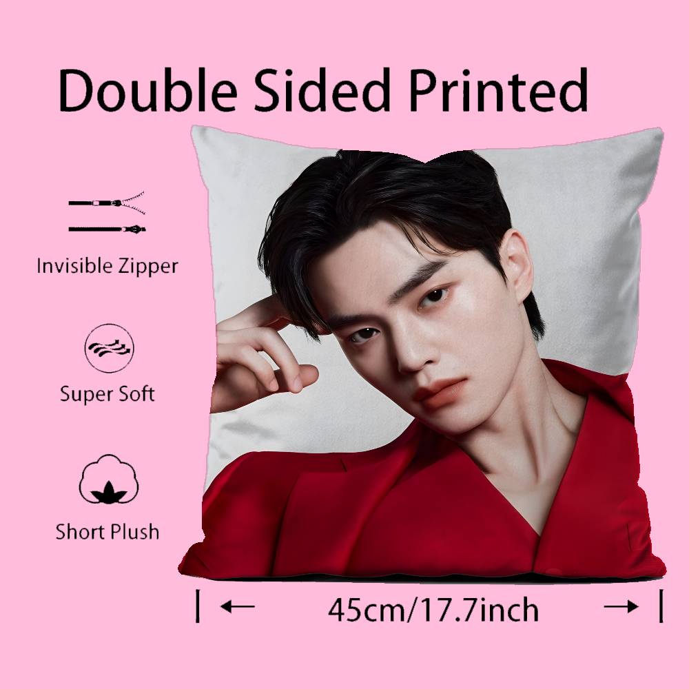 Korean s-Song k-Kang Pillow Case Pattern Printing Pillowcase Living Room Sofa Cushion Cover Bedroom Room Decor