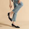 Women's Kitten Heels Pumps Shoes Comfortable Knitted Pointed Closed Toe Heels for Women Walking Work Office Casual Wedding Low Heels Dressy Shoes