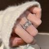 Изысканное винтажное кружевное открытое кольцо с цветочным узором - Модное женское ювелирное изделие в придворном стиле
