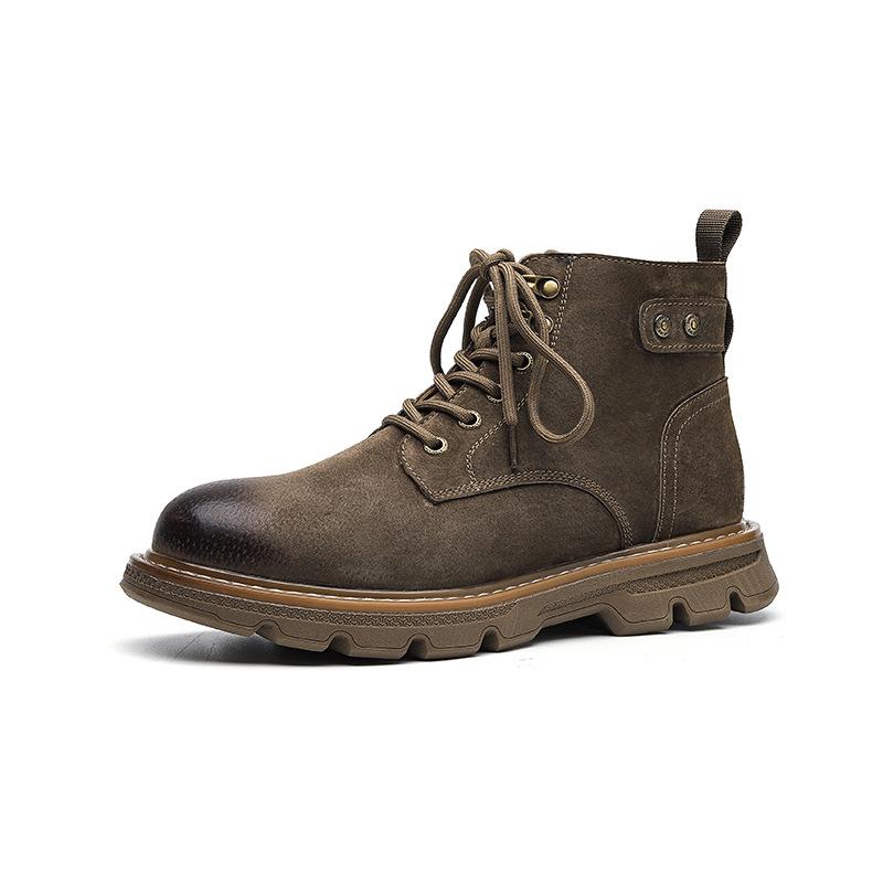 2025 Ботинки Мартин мужские из свиной кожи британские кожаные ботинки с круглым носком корейская версия рабочие ботинки для улицы и отдыха зимние ботинки 8134-R