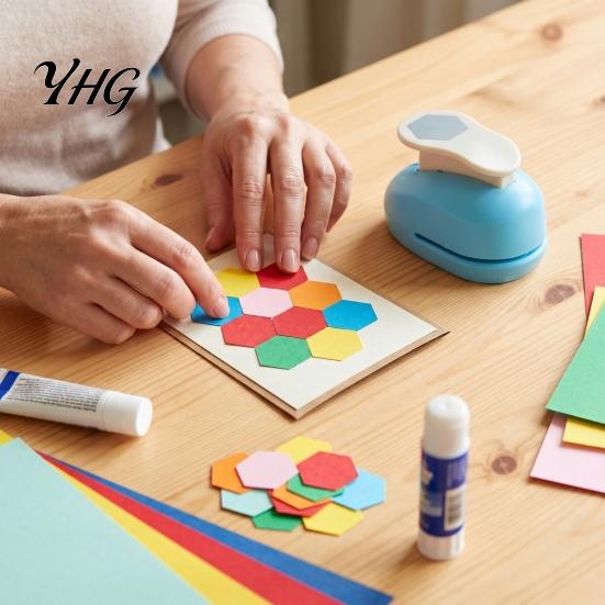 Cardboard Hole Puncher Hexagon Paper Punch for Crafts, Professional Puncher, Scrapbook Crafting Supplies Shape DIY Arts Cardboard, Greeting