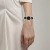 Tissot Женские часы Meishi Collection с кварцевым механизмом 28 мм, черный циферблат, корпус из нержавеющей стали, кожаный ремешок T057.210.16.057.00
