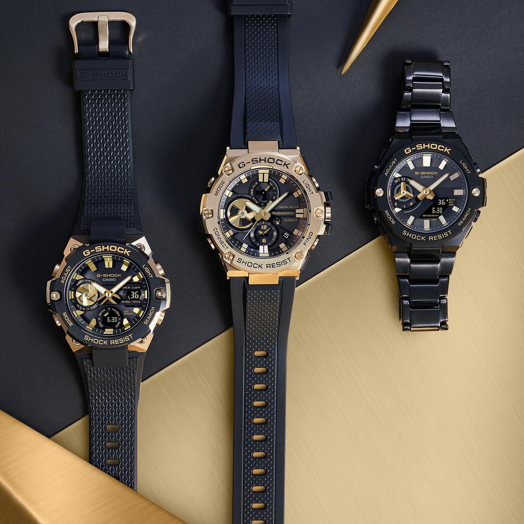 Casio Мужские кварцевые часы из нержавеющей стали, водозащита 200 м, противоударные GST-B100GB-1A9