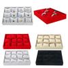 12 Slots Watch Showcases Tray Stylish Watch Display Tray with Adjustable Cushion Velvets Wristwatch Organizer Stand