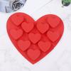 10-гнездная силиконовая форма в форме сердца, сделай сам ко Дню святого Валентина, форма для шоколадных конфет, помадки, желе, пудинга, десерта, выпечки