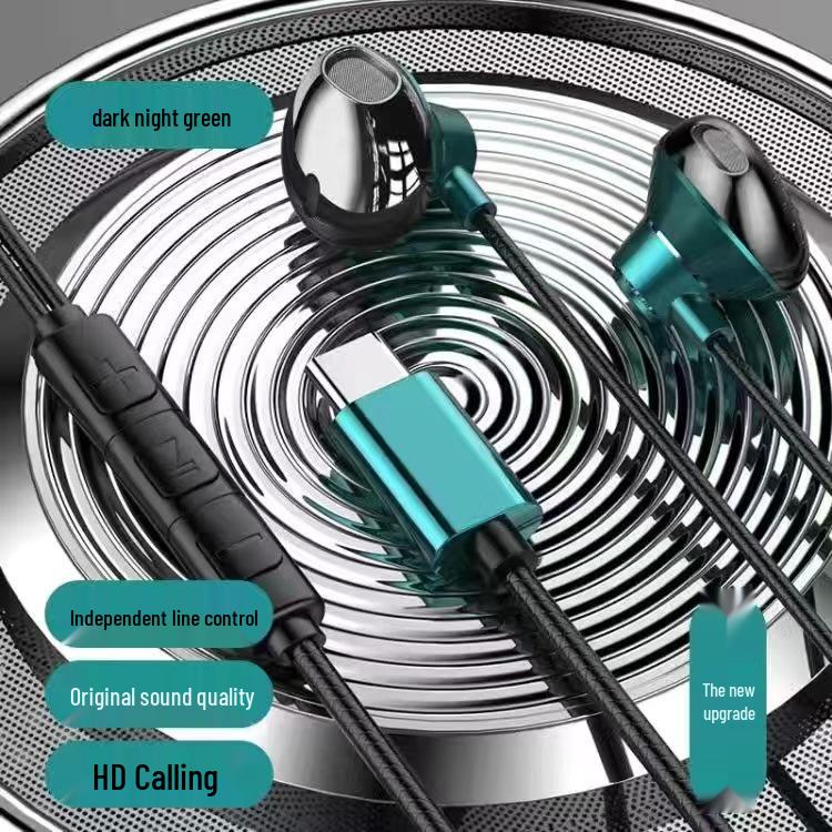 Проводные металлические наушники высокой четкости, внутриканальные наушники HIFI с проводным управлением, разъем Type-C для мобильных устройств, ПК и игр