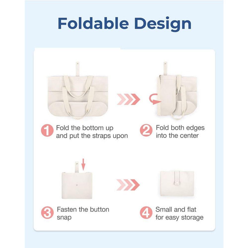 Zipper Foldable Tote Bag Portable Shoulder Handbag Hand-held Large Shoulder Bag  Women