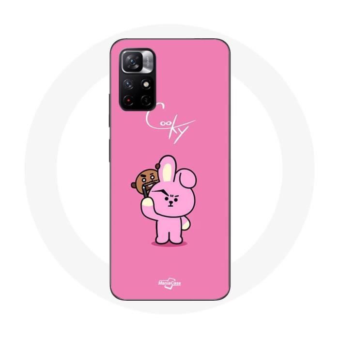 Coque - BTS - Redmi Note 11 5G - Souple - Blanc - Motif BT21 Shooky Suga Cooky Jungkook
