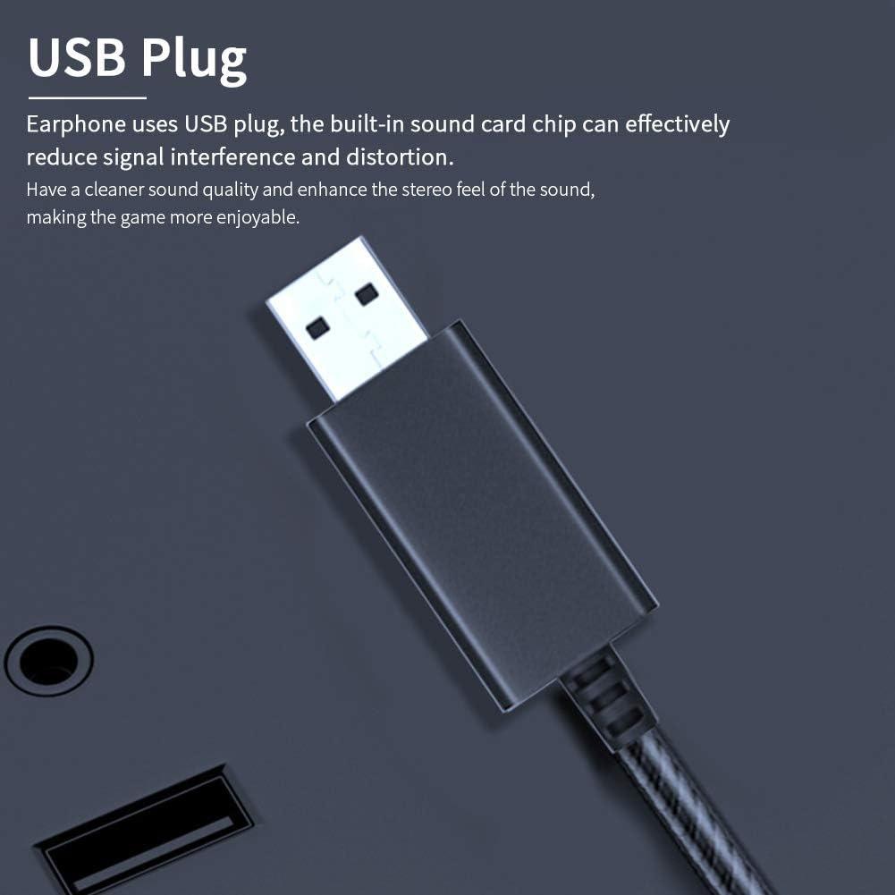 Обновление интерфейса USB для наушников, прочный кабель длиной 2,5 м, проводные наушники с микрофоном