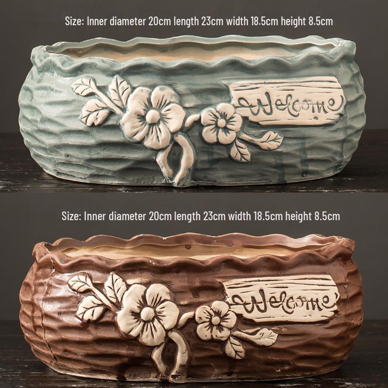 Мультяшный грубый керамический большой керамический горшок для суккулентов в стиле книжки с картинками
