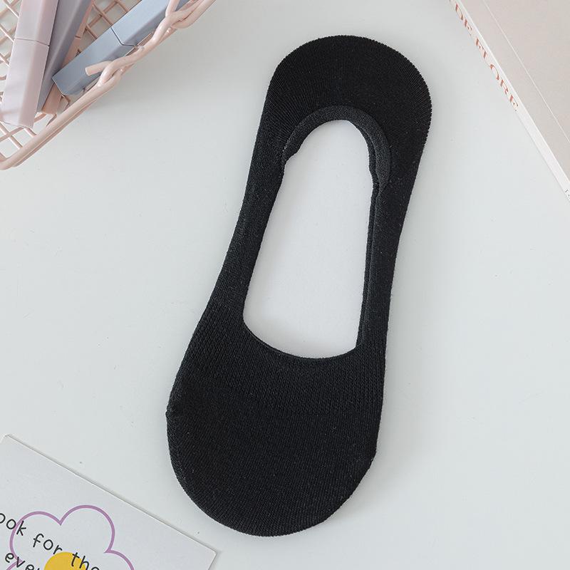 Женские летние тонкие не сползают однотонные с мелким вырезом невидимые носки-лодочки