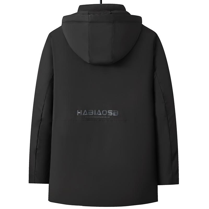 Зимняя мужская куртка Plus Velvet Thick Padded Jacket Теплая куртка Деловая повседневная куртка с пуховым стеганым воротником средней длины