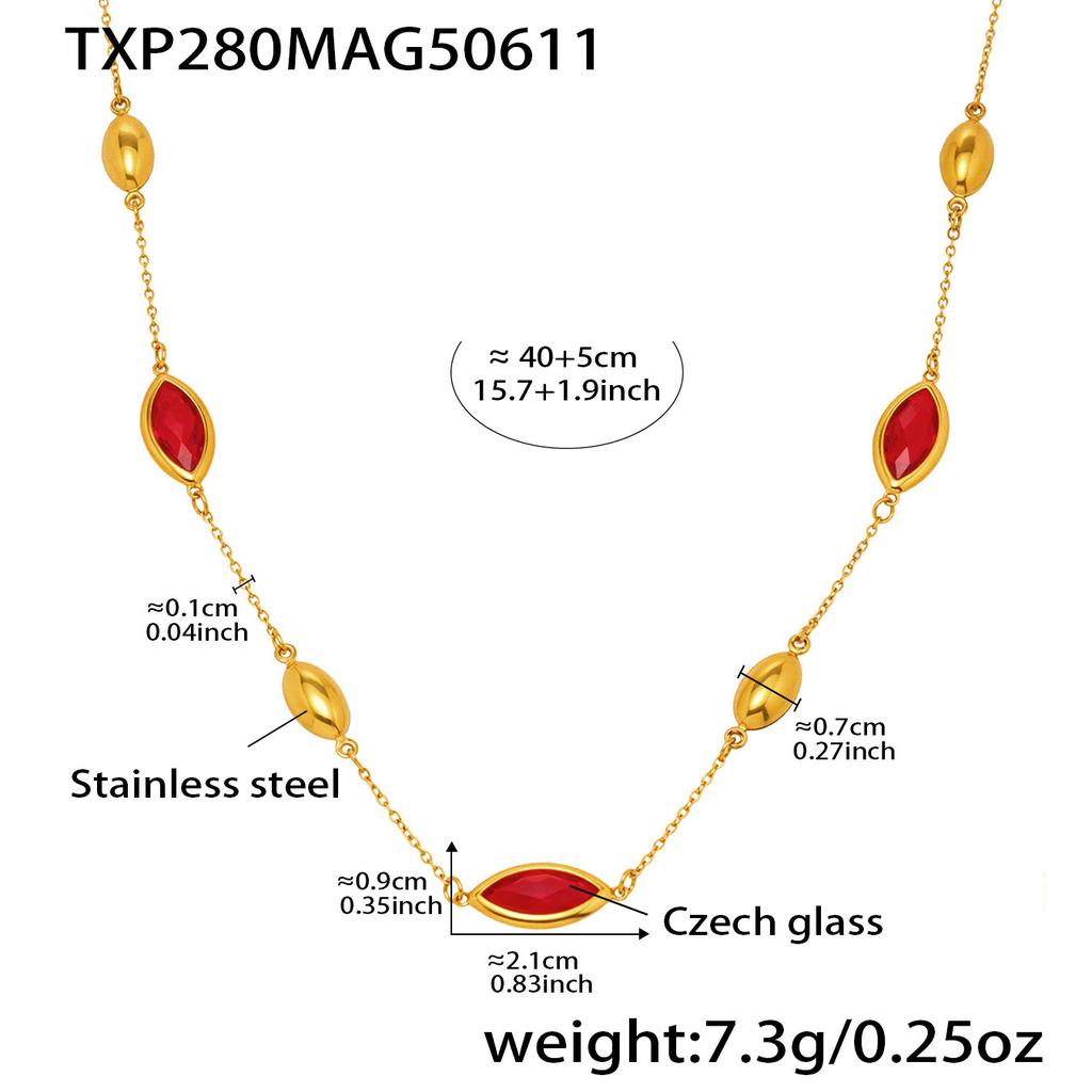 6 Цветов Граненые Чешские Стеклянные Ожерелья Браслеты Висячие Серьги на Нержавеющей Стали Цепочка Ожерелье Браслет Серьга Для Женщин