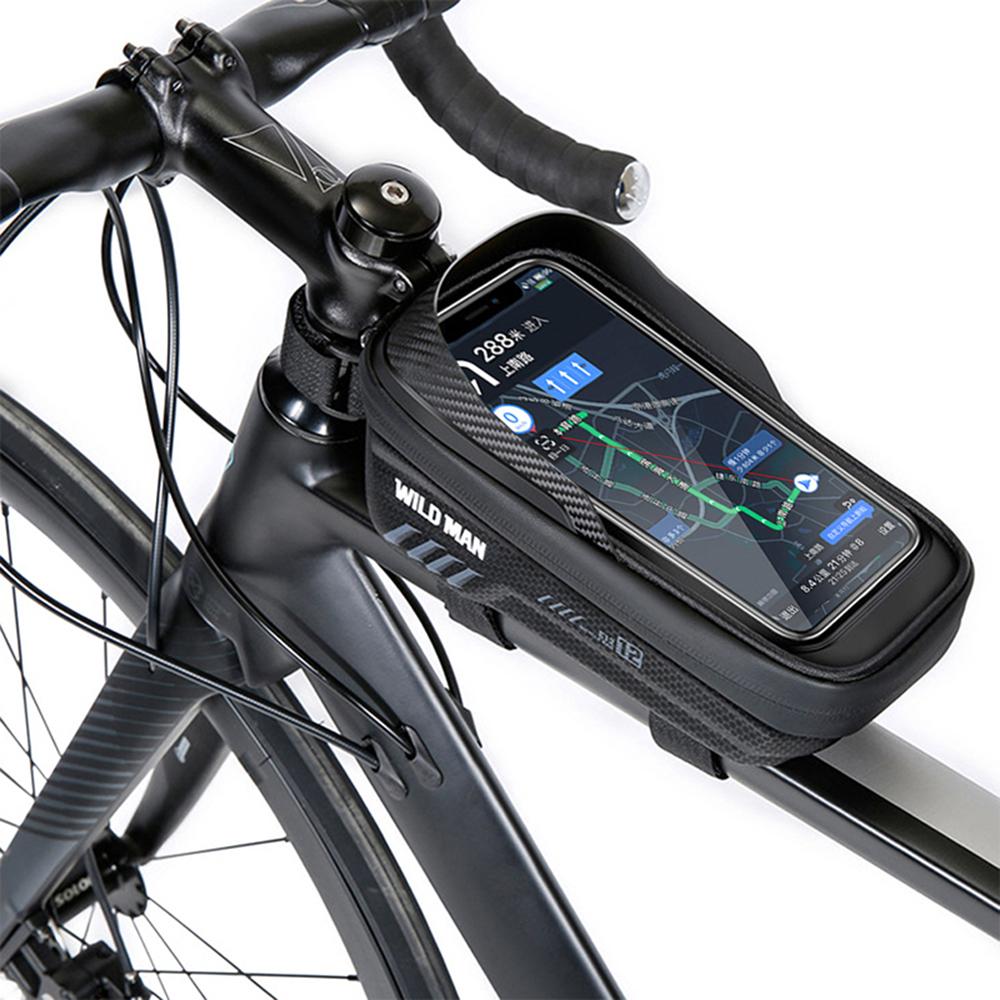 Bike Phone Bag Waterproof Top Tube Bag Bicycle Touchscreen Phone Mount Bag Cycling Frame Bag Fits