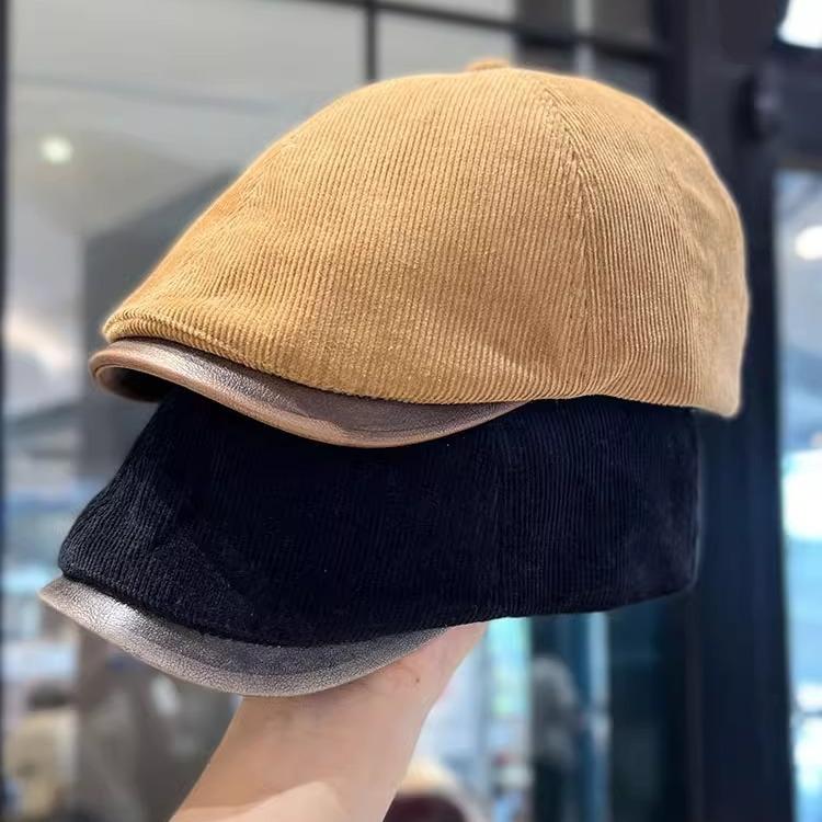Американский Уличный Ретро Модный Берет Мужской Осенне-Зимний Вельветовый Берет Женский Универсальный Шляпа, Подчеркивающая Лицо