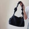 Nylon Wrinkle Design Handbag Simple Solid Color Dark Retro Baguette Bag New Women's Shoulder Armpit Bag