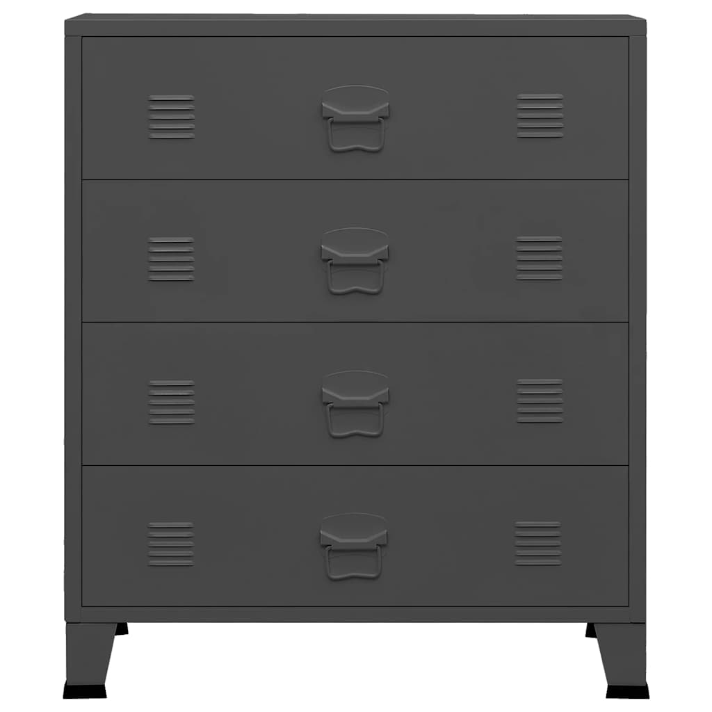 Vidaxl Industrialna Komoda, Antracytowa, 78X40X93 Cm, Metalowa