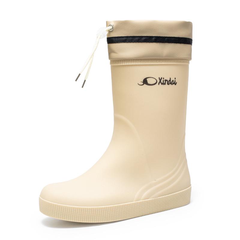 Модные женские и мужские непромокаемые сапоги средней высоты с нескользящей подошвой — износостойкая резиновая обувь для работы и мойки автомобиля