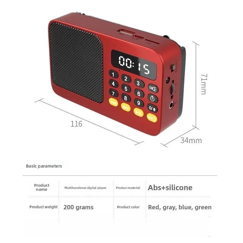 Перезаряжаемый Цифровой Ручной FM USB TF MP3 Плеер Портативное Радио Музыкальный Плеер Динамик Устройства Аксессуары со Светодиодным Дисплеем Радио