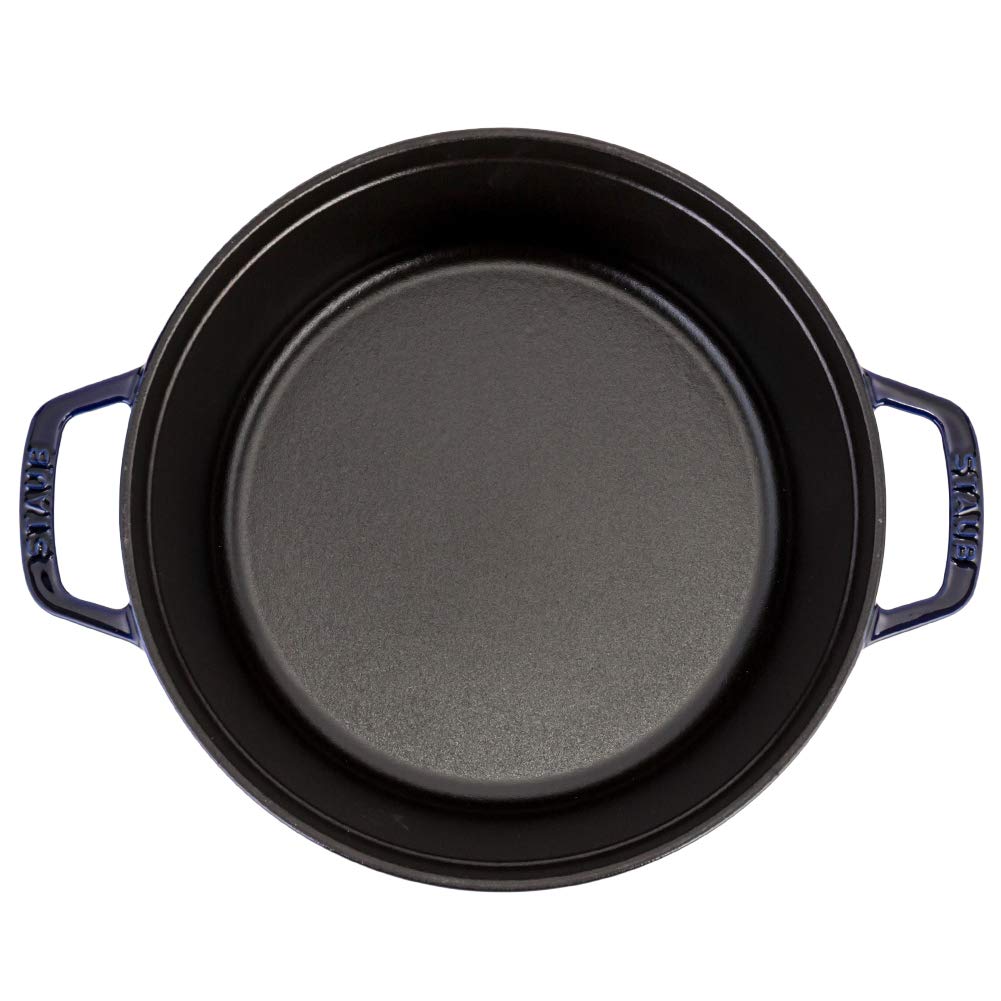 Staub Pico Cocotte Круглый 26 см Кастрюля эмалированная 1102691 Кокотница темно-синяя Стильная Кухня Новая Жизнь [Staub] Двуручный [Товар]