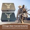 The ’s Memory Box, Wooden Hunting Keepsake Box With 20 Casing Slots, Engraved Stag Display Case With Hunting Log And Lock, Memorial Gifts