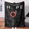 A Person Holding Key with Words Hope In It.-Themed Blanket - Comfortable Flannel Fabric Hypoallergenic Suitable for All Seasons -