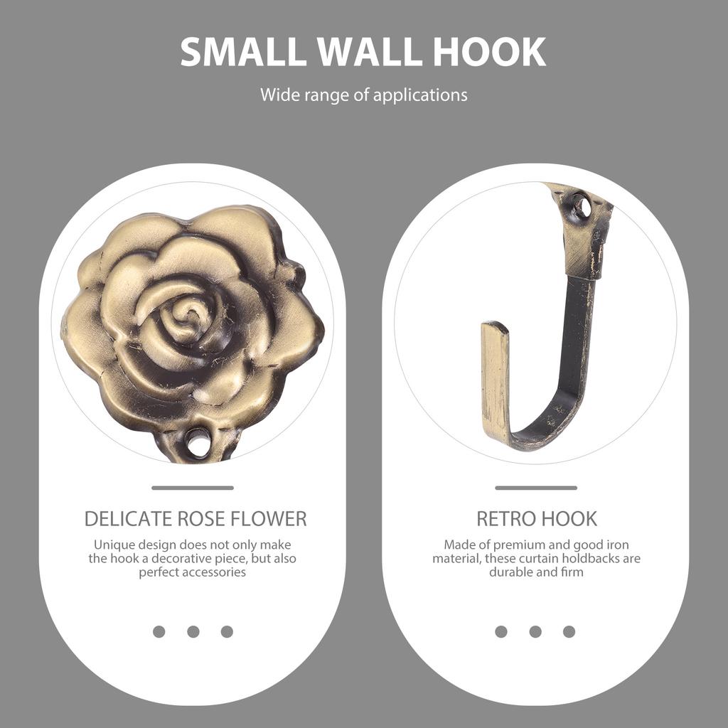 4 комплекта Подхваты для штор Декоративные Бронзовые Розы Настенные Крючки Ретро Подхваты для Драпировок Аксессуары для Спальни Ванной