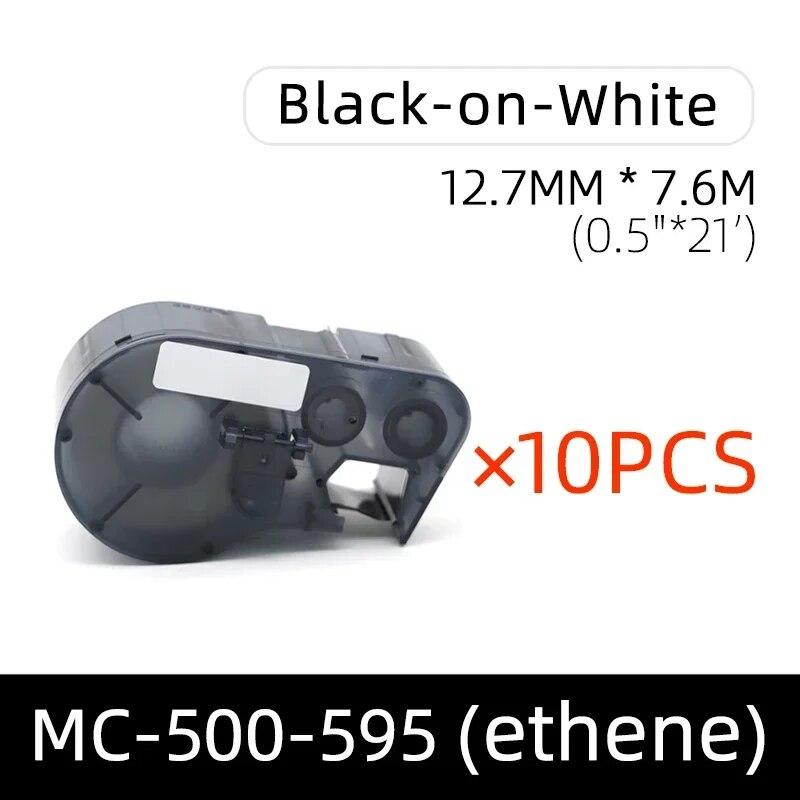 Compatible with MC-500-595 Label Strip BMP-41 BMP-51 BMP-53-PC-Linked Printer Ribbon 12.7mm * 7.6m Vinyl Label Ribbon0.5'' * 21'
