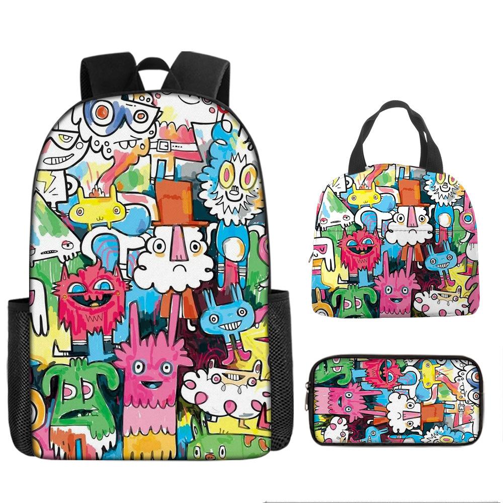 Class Garden Cartoon Primary and Secondary School School Bag Children's Backpack Backpack Three-piece Set