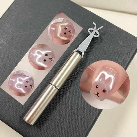 1 Set Cat Eyes Nail Magnet Gel Nail Polish Magnet Stick Rabbit Ear Y-Shaped Guide Home Salon Women Cat Eyes Magnetic Nail Art Manicure Tools