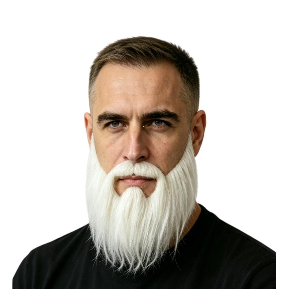 Synthetic Fiber Fake Beard Mustache Soft Hair Black/Brown/White Facial Hair Props Dress Up Elastic Band Cosplay Beard Cosplay