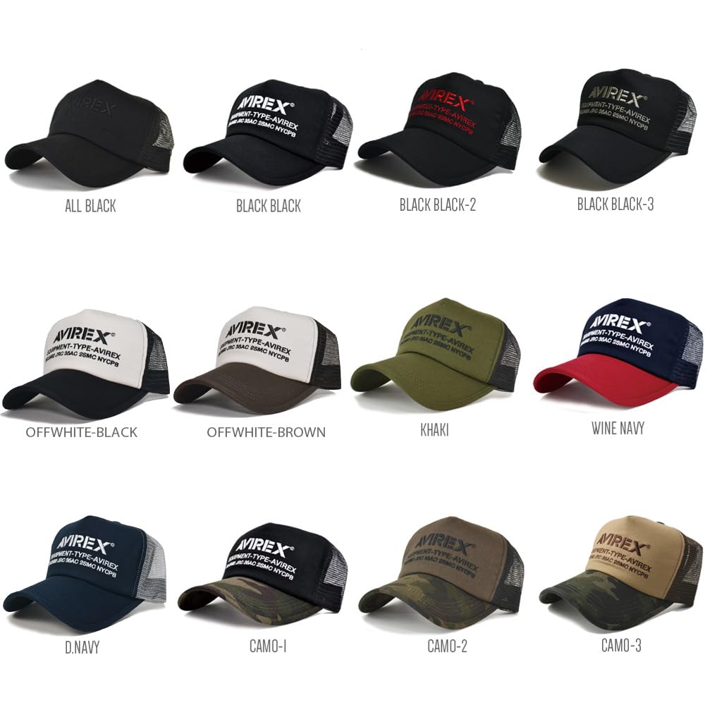 [Avirex] Number Ring Embroidery Mesh Cap 7300 (Black Black27300)
