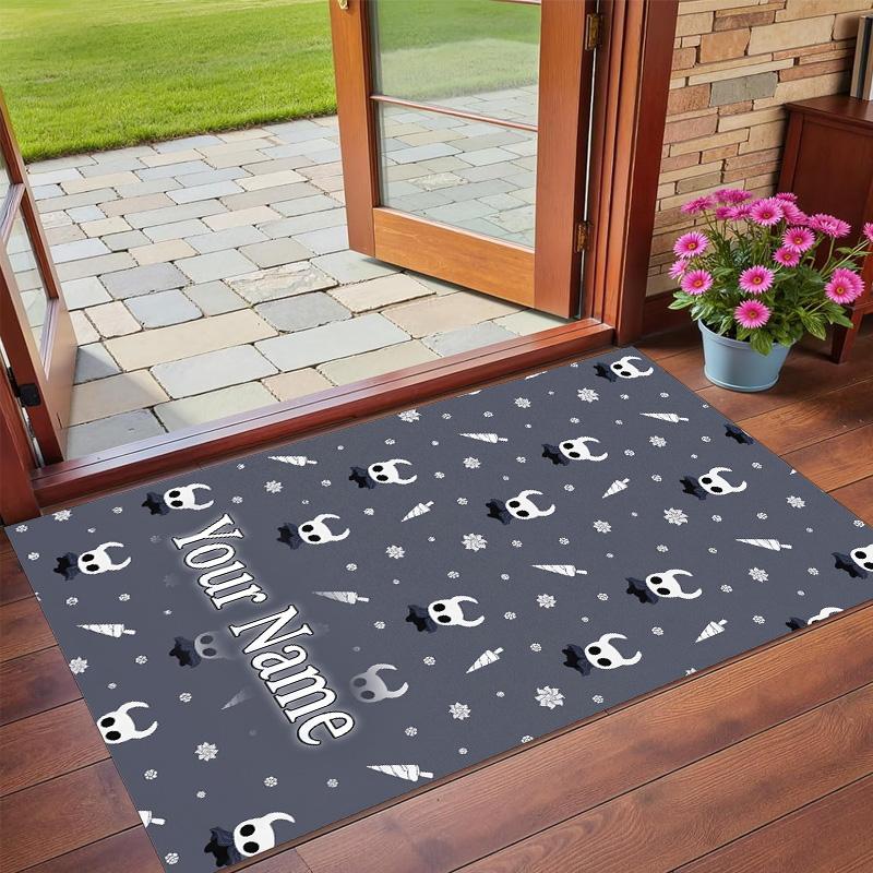 Crystal Velvet Rug Custom Name Text, Soft Non Slip Floor Mat Home DecorHollow Knight