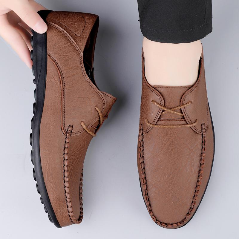 Модная мужская обувь из коричневой кожи, Модная формальная мужская обувь, Мокасины, Итальянская дышащая мужская обувь для вождения, Черная, Большой размер 38-47