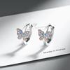 Bow Earrings Colored Zircon Ear Buckles Women'S New Ear Jewelry