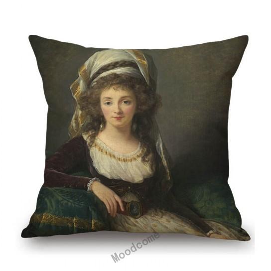 French Madame British Duchess Princess Rococo Oil Painting Art Royal Court Hotel Lobby Wall Decoration Pillow Case Cushion Cover