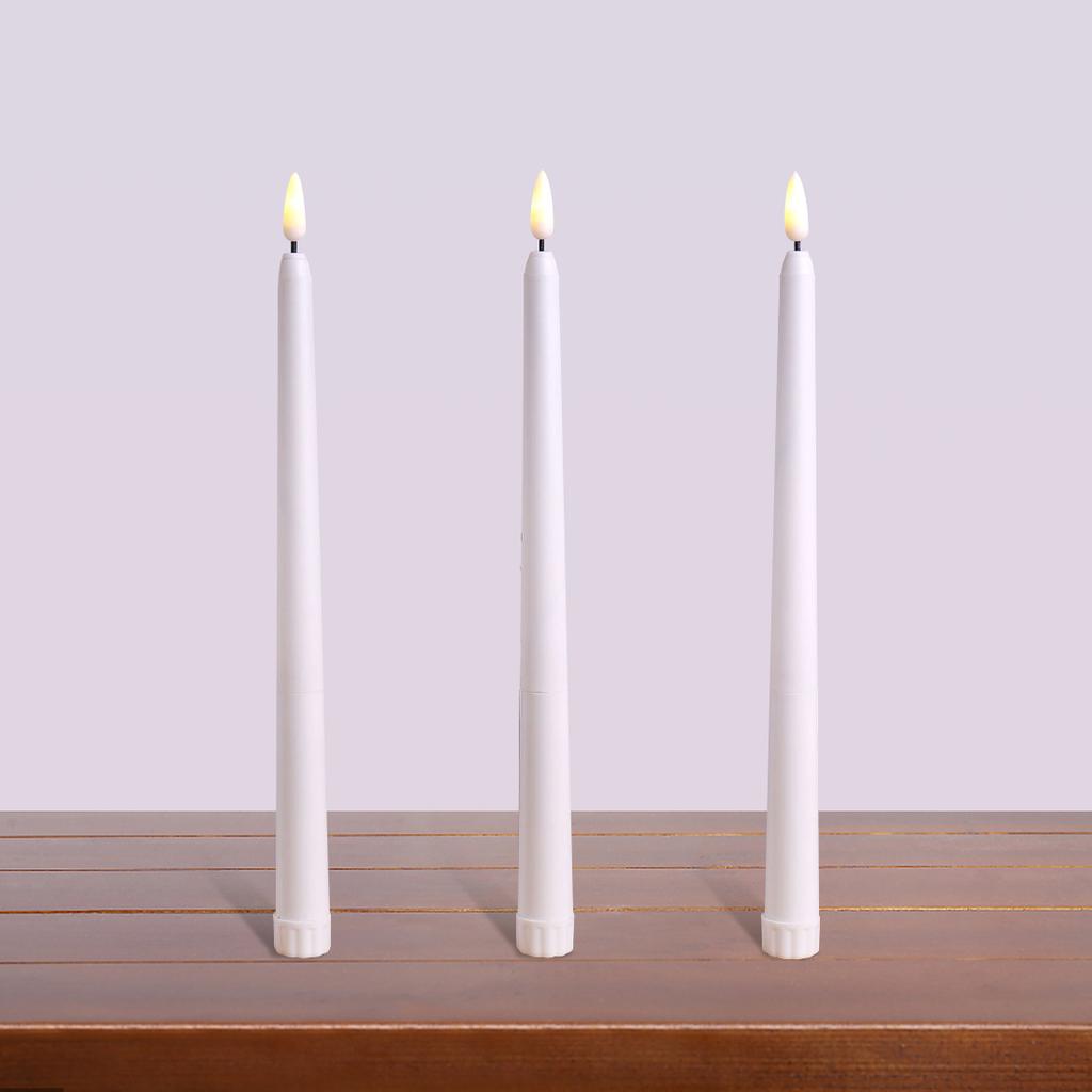 3/6/12 Pieces White Flameless Decorative Christmas Candles With Remote,Smokeless LED Taper Candles With Yellow/Warm White Light