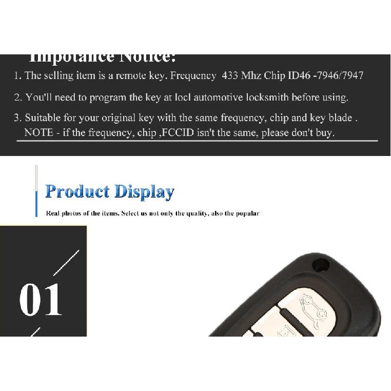 jingyuqin 2/3BTN Modified Flip 433Mhz ID46-7946 /7947 Car Remote Key For Renault Vivaro Movano Traffic Master Kangoo Clio Dacia