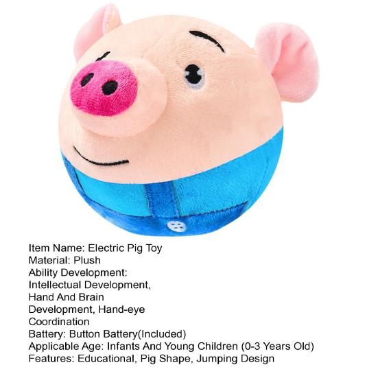 Электрическая плюшевая прыгающая игрушка-свинка, повторяет то, что вы говорите, для малышей, мальчиков, девочек, развивающая, говорящая, поющая, музыкальная, плюшевая игрушка-свинка, интерактивная игрушка