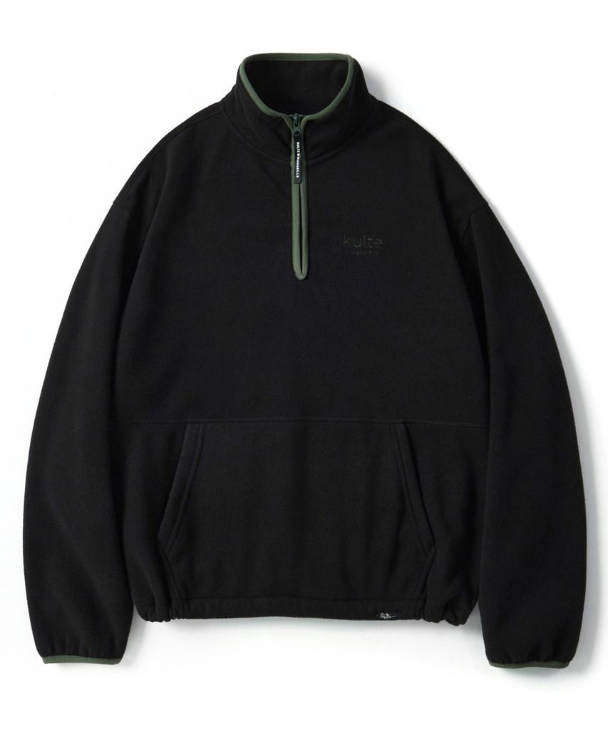 KULTE Classic Logo Fleece Half-Zip Crewneck Black