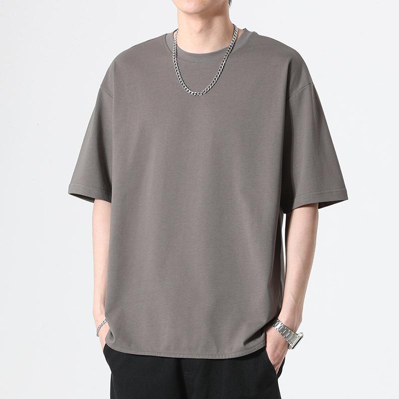 Мужская повседневная футболка с короткими рукавами, летняя футболка для пар, футболка с половиной рукавов, студенческая базовая свободная одежда