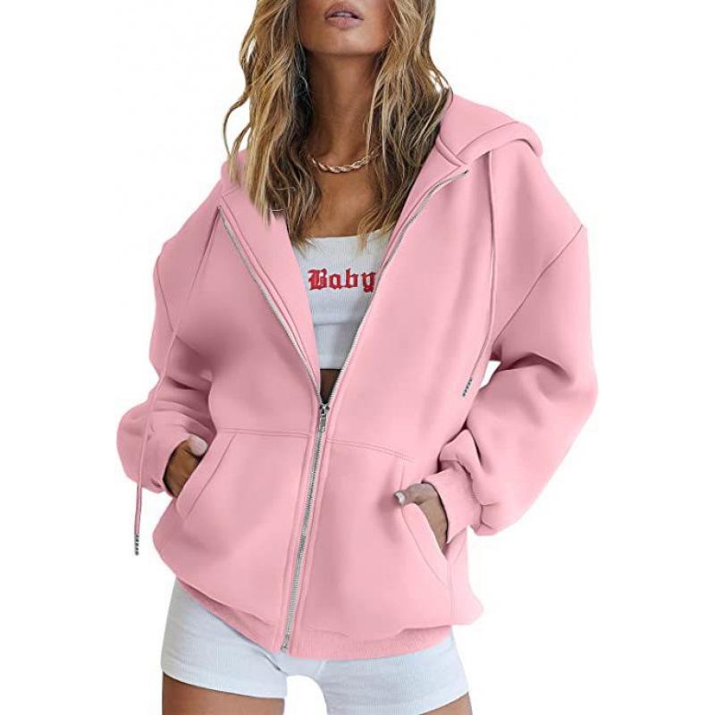 2024 Unisex Plus Velvet Hooded Sweatshirt Cardigan Zipper Windbreaker Casual Top