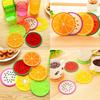 Cup Coaster Fruit Cup Silicone Placemat 7PCS Drinks Holder Mat Antiskid Kitchen