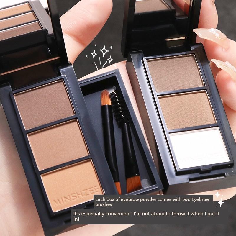 Chen Shi'an Recommend Brow Powder Kit Three Colors Waterproof Sweatproof Fadeless 2024 New Arrival Eyebrow Powder Cream Female Novice Nature