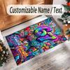 Graffiti Theme Crystal Velvet Rug Personalized Custom Name Text Soft Floor Mat Home Decor