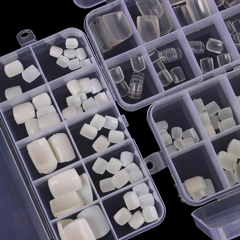 100 шт. Акриловые накладные ногти на ногах, накладные ногти, искусственный маникюр, украшение для ногтей