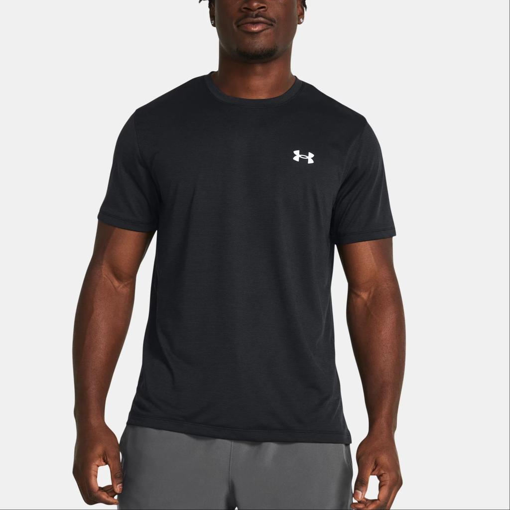 Under Armour Футболка с коротким рукавом и круглым вырезом, дышащая, с логотипом, мужская, черная 1382582-001